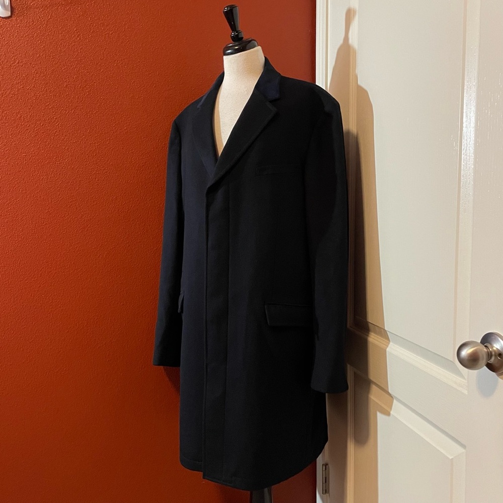 Ted Baker London Men’s‎ Endurance Modern Hidden Button Wool Blend Long Overcoat